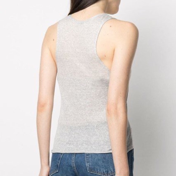 Saint Laurent Top Tank Semi-Sheer Pure Cashmere Sleeveless Blue Tank Top… - Picture 3 of 13